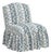 Ashburn Ruffle Slipper Chair in Linny Ikat Slate For Sale