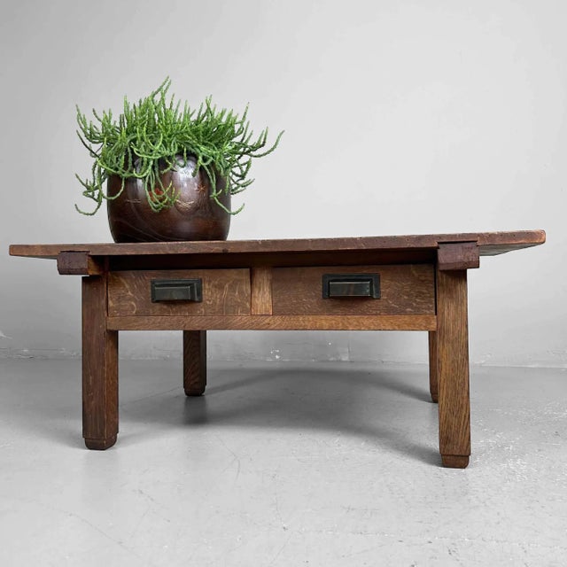 Mid-Century Modern Japanese Traditional Low Writing Desk, 1920s For Sale - Image 3 of 10