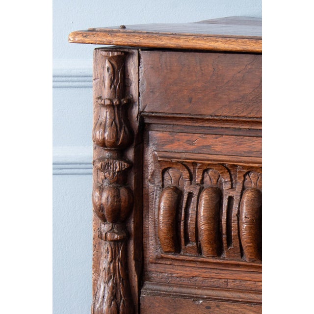 Brown French Renaissance Chest in Carved Oak, 1600s For Sale - Image 8 of 14
