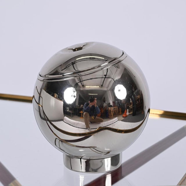 Italian Round Ice Bucket in Chrome by Aldo Tura, Italy, 1970s For Sale - Image 11 of 15