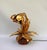 Hollywood Regency Table Lamp Lily of the Valley in Metal Gold Leaf & Oak, 1970s For Sale - Image 4 of 18