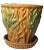 Cabin 1930s McCoy Pottery Lotus Jardinière Planter With Attached Saucer For Sale - Image 3 of 8