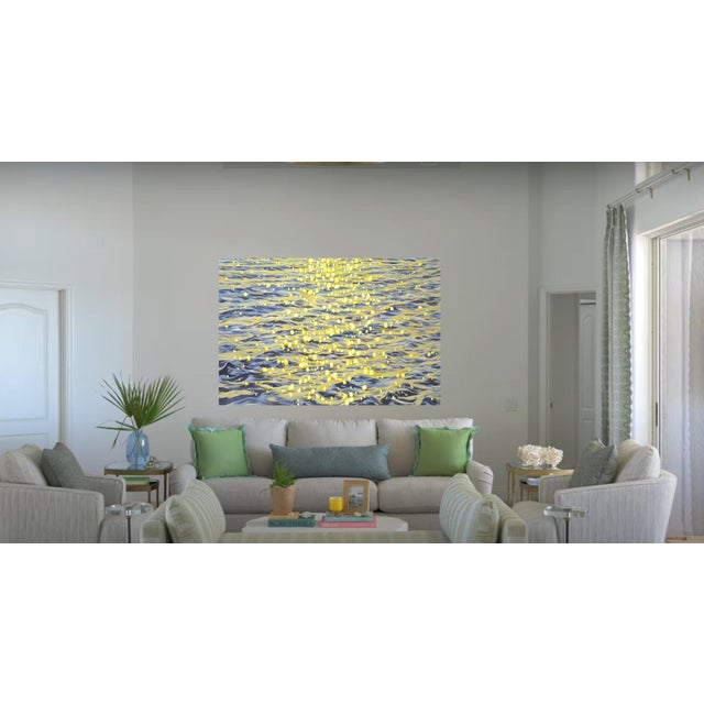 Textile Glare on the Water 9.Original Modern Hand Painting For Sale - Image 7 of 10