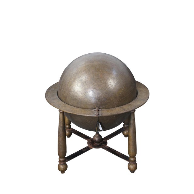Islamic Celestial Globe by Arte International Furnishings. An exceptional large brass Islamic Celestial Globe. The...