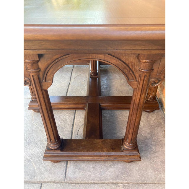 Wood Late 19th Century Spanish Carved Coffee table with Wood Stretchers For Sale - Image 7 of 18