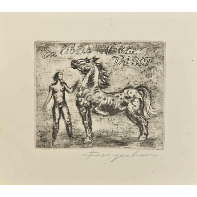 Ex Libris - Violette Talbot is an Etching print created by Michel Fingesten. Hand signed on the lower margin. Good...