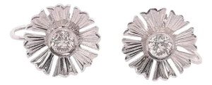 14 Karat White Gold Fashion Non Pierce Earrings With Diamonds