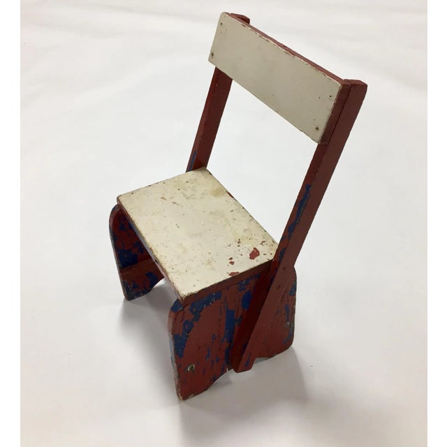 Antique White 1950s Vintage Rustic Child’s Chair For Sale - Image 8 of 8