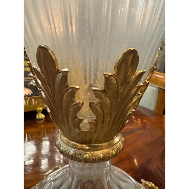 Metal Mid 20th Century Large Scale Baccarat Manner Vase For Sale - Image 7 of 7
