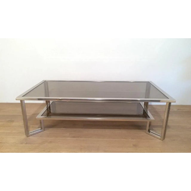 Mid-Century Modern 1970s Vintage Chrome Design Coffee Table For Sale - Image 3 of 13
