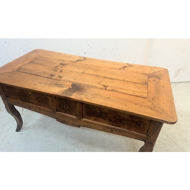 Marquetry Provincial Desk in Cherrywood For Sale - Image 10 of 18