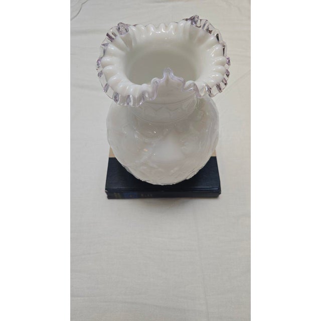 Mid 20th Century Vintage Fenton Apple Tree Vase With Ruffle Trim For Sale - Image 5 of 5