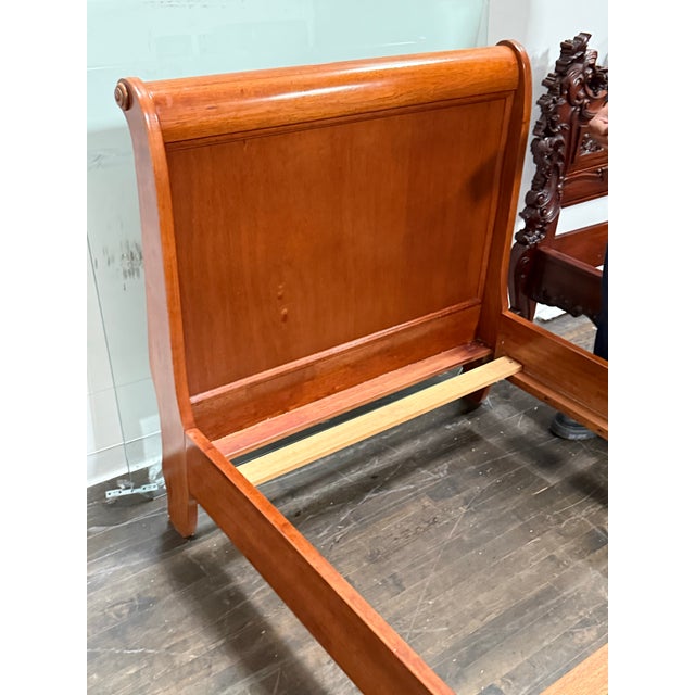 Twin Size Circa 1997 Bombay Co. Sleigh Bed Frame For Sale - Image 4 of 12