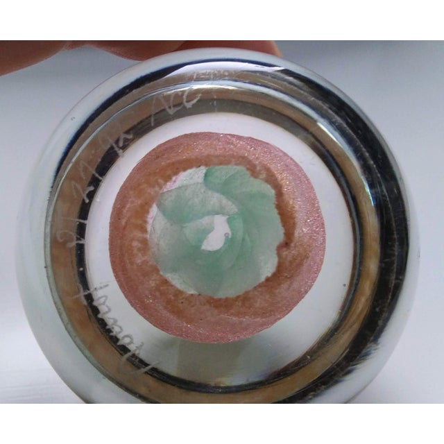 Contemporary 20th Century Nourot Glass Peach Paperweight - 3" For Sale - Image 3 of 5