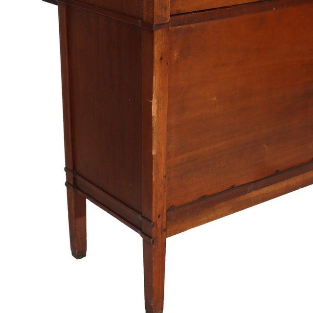 Arts & Crafts Macey Satinwood Banded Mahogany Barrister Bookcase C1920 For Sale - Image 14 of 16