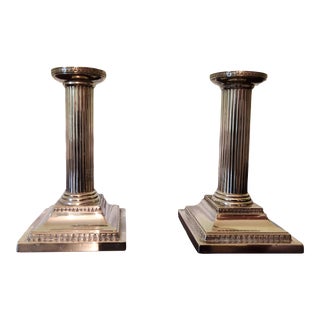 A Pair of Sterling Silver Candlesticks, Early to Mid 20th Century For Sale