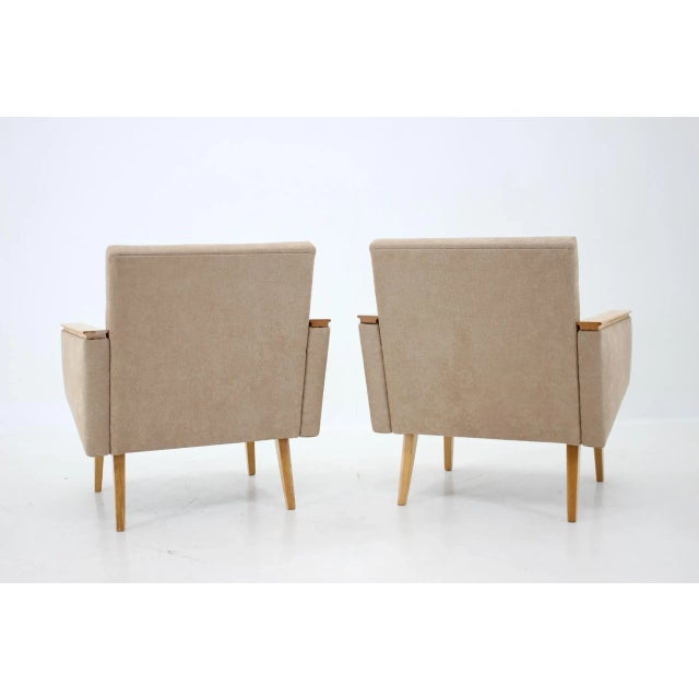 Set of Mid-Century Minimalist Armchairs, Czechoslovakia For Sale - Image 4 of 9