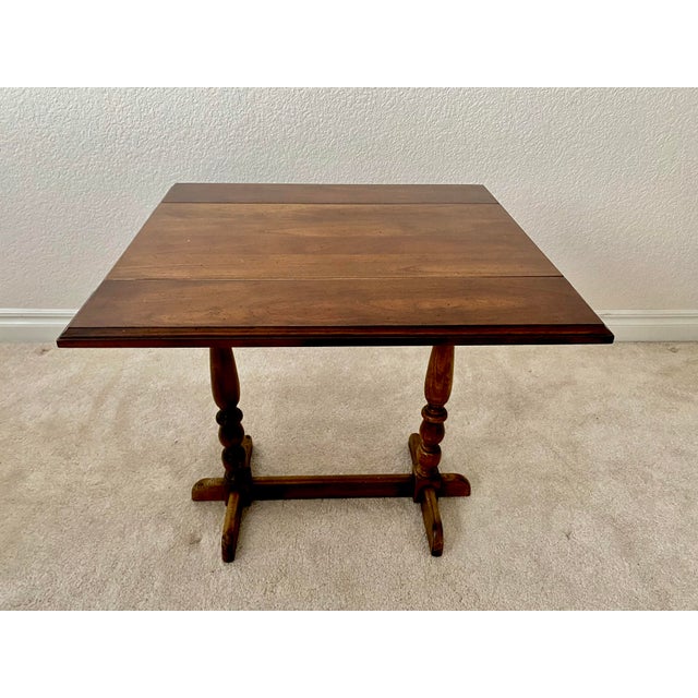 Vintage Drop-Leaf Accent Table From the Highly Collectible "Diplomat" Collection by the Brandt Furniture Excellent Condition For Sale - Image 10 of 13