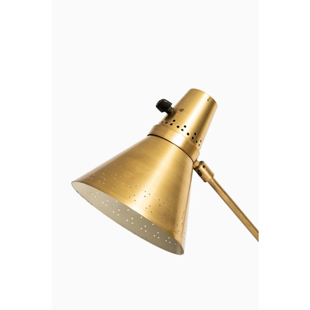 Swedish Brass & Snakeskin Table Lamp from AB E. Hansson & Co, 1960s For Sale - Image 3 of 9