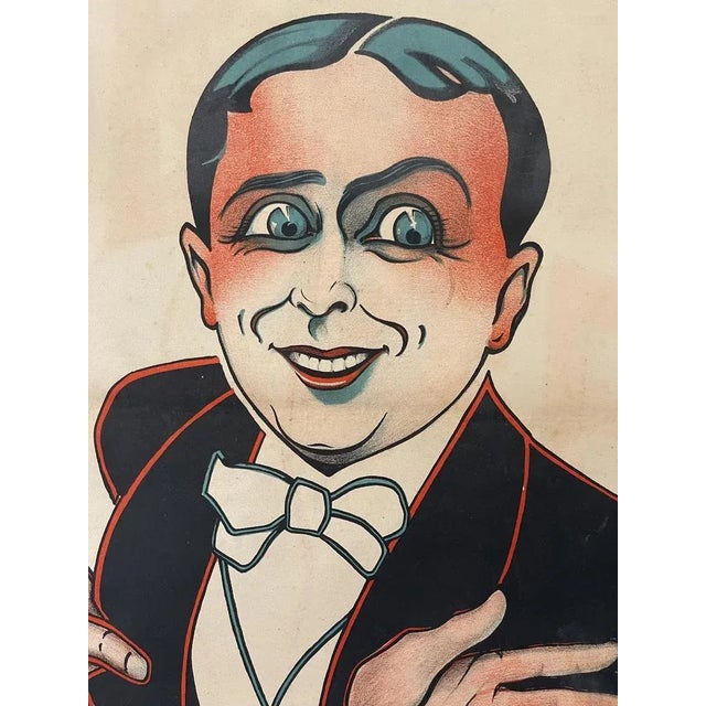 Large Ridel Vocal Comic Poster, Paris, 1920 For Sale - Image 4 of 8