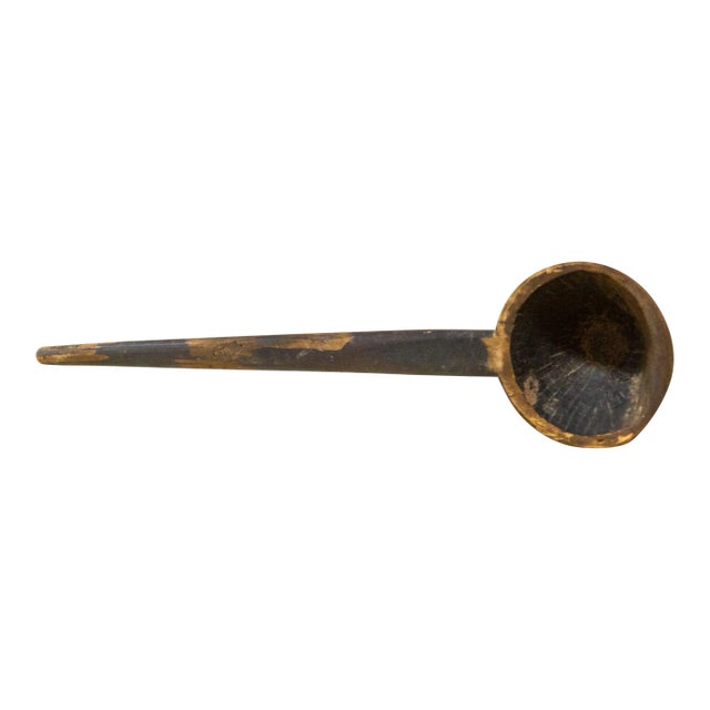 Mid 20th Century Rustic Wooden Ghee Spoon For Sale