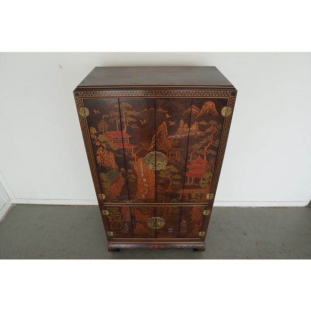 Chinoiserie Vintage Henredon Folio 10 Chinoisere Armoire For Sale - Image 3 of 18