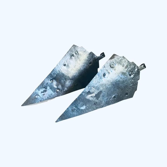 1990s Pair of Vintage Hand Forged Tin Candle Sconces Circa 1990’s For Sale - Image 5 of 9