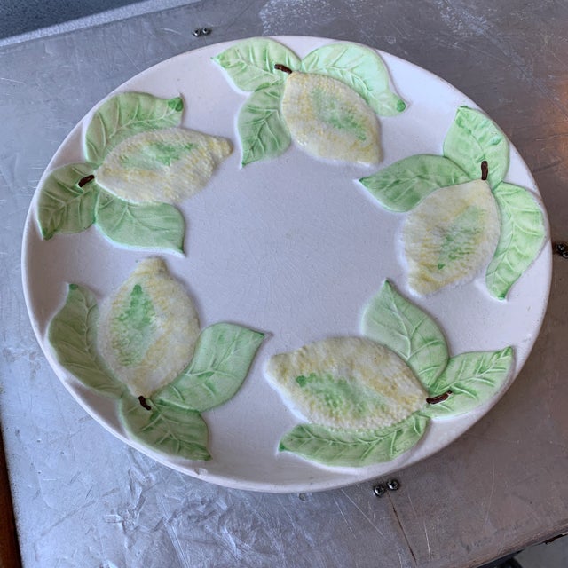 Late 20th Century 3D Lemon Pottery Plate From Portugal For Sale - Image 9 of 9