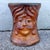 This vintage folk art paper mache side table doubles as a stool and makes a bold sculptural statement. Its hourglass drum...