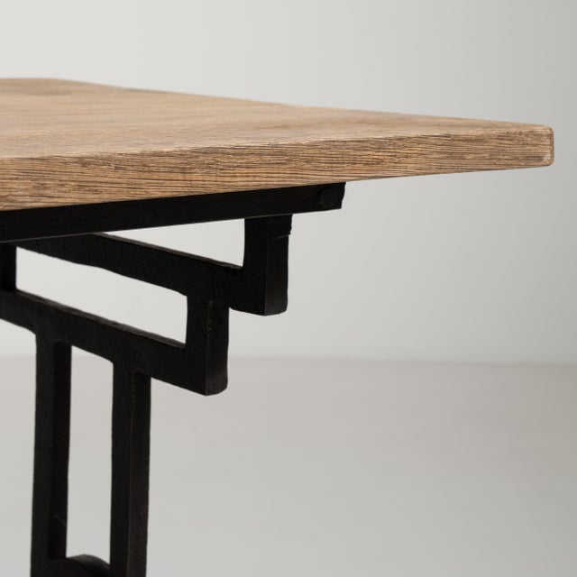 Cast Iron Bistro Table with Oak Top, Antique, France, 20th Century For Sale - Image 10 of 18