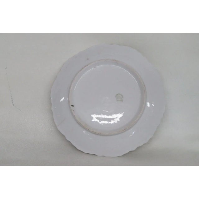 Early 20th Century Leuchtenburg Germany Porcelain Pink Yellow Handpainted White Flowers Plate For Sale - Image 5 of 10