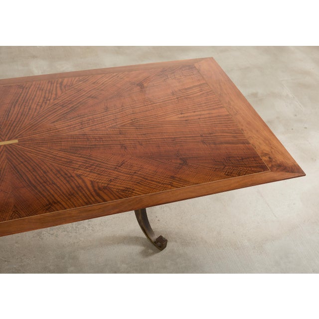 Wood Maison Ramsay Attributed Neoclassical Bronze Dining Table 10 Ft For Sale - Image 7 of 18