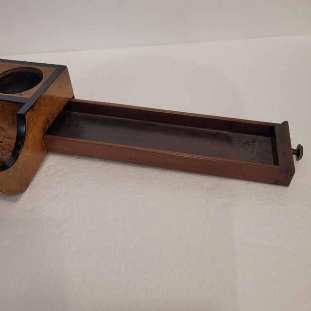 Empire Style Writing Set and Inkwell in Olive Root Wood and Gilt Bronze, France, Early 19th Century For Sale - Image 11 of 18