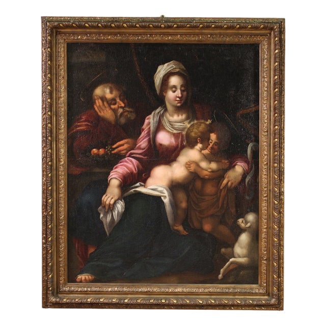 Tuscan School Artist, Holy Family, 1570, Oil on Canvas, Framed For Sale