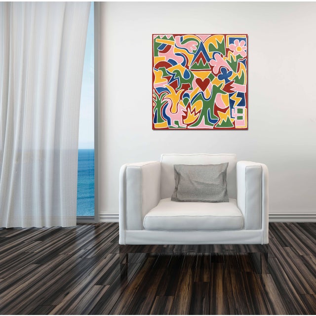 Yellow Deus Ex Machina - Colorful Contemporary Painting With Abstract Geometric Forms Original Artwork by Harrison Gilman For Sale - Image 8 of 9