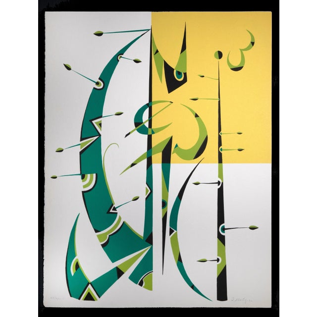 Composition is an original lithograph artwork, realized by Rafael Alberti in 1972. Hand signed, numbered and dated....