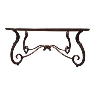 French Style Glass Top Oval Coffee Table For Sale