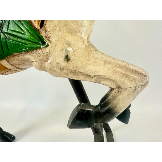 Carved Wooden Hand-Painted Carousel Horse, 1900s For Sale - Image 16 of 18