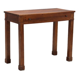 Italian Empire Console Table in Walnut with Drawer For Sale