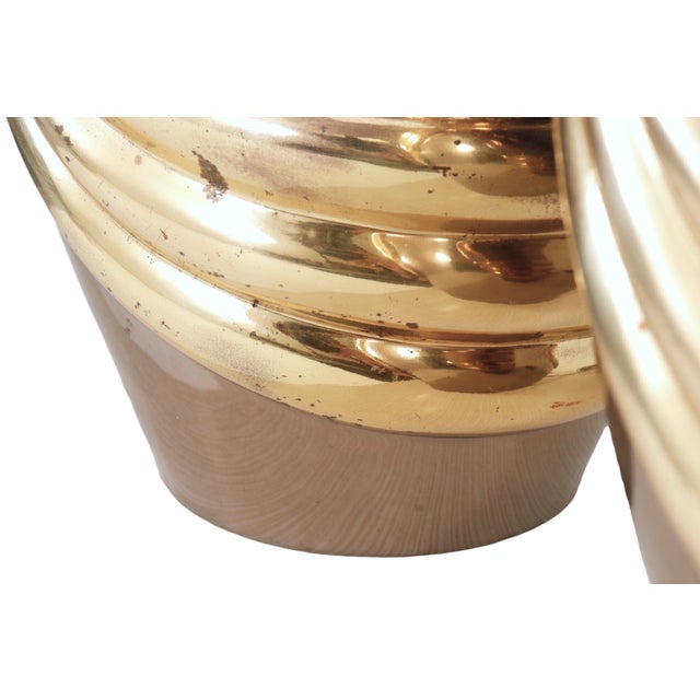 Chrome Chrome & Brass Swag Table Lamps, a Pair For Sale - Image 8 of 8