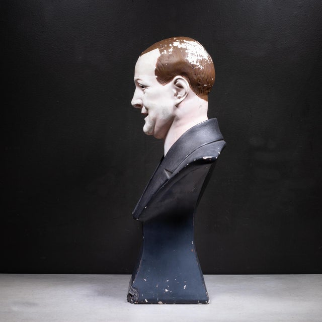 Antique English Chalkware Mannequin Hat Display Bust c.1880-1930 For Sale - Image 4 of 8