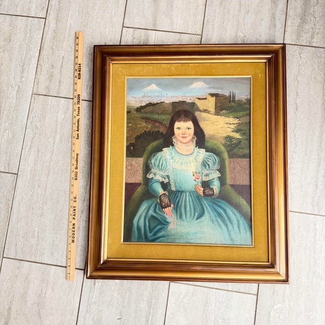 20Th Century Portrait of a Girl With Flower by Horacio Renteria Rocha For Sale - Image 12 of 12