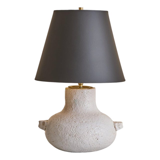 French White Ceramic Table Lamp, 1960s - 2 Available For Sale