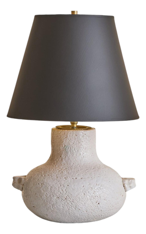 French White Ceramic Table Lamp, 1960s - 2 Available