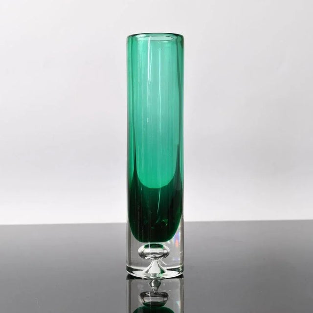 Mid-Century Modern Vintage Green Glass Vase from Schott Zwiesel, 1970s For Sale - Image 3 of 8