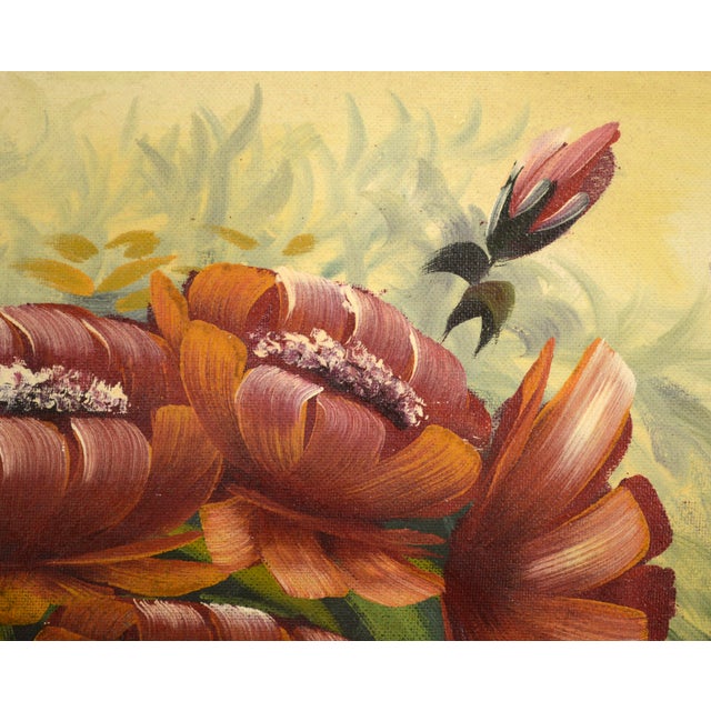 1970s Red Poppies, Vintage Botanical Garden Floral Still-Life by M Tokira For Sale - Image 5 of 7