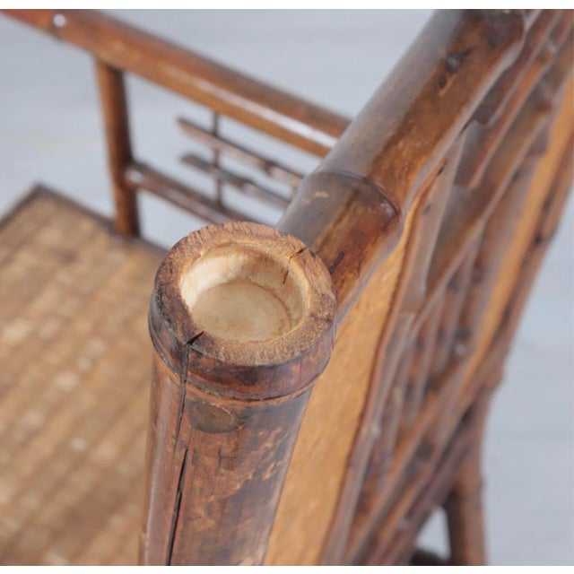 Late 19th Century Brighton Pavilion Arts and Crafts Chinoiserie Style Hall Tree Umbrella Stand With Minton Tiles and Two Faux Bamboo Chairs For Sale - Image 15 of 15