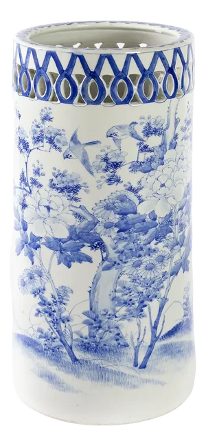 Chinese Hand Painted Ceramic Umbrella Stand