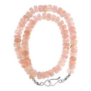 Pinky Morganite Faceted Rondel Necklace