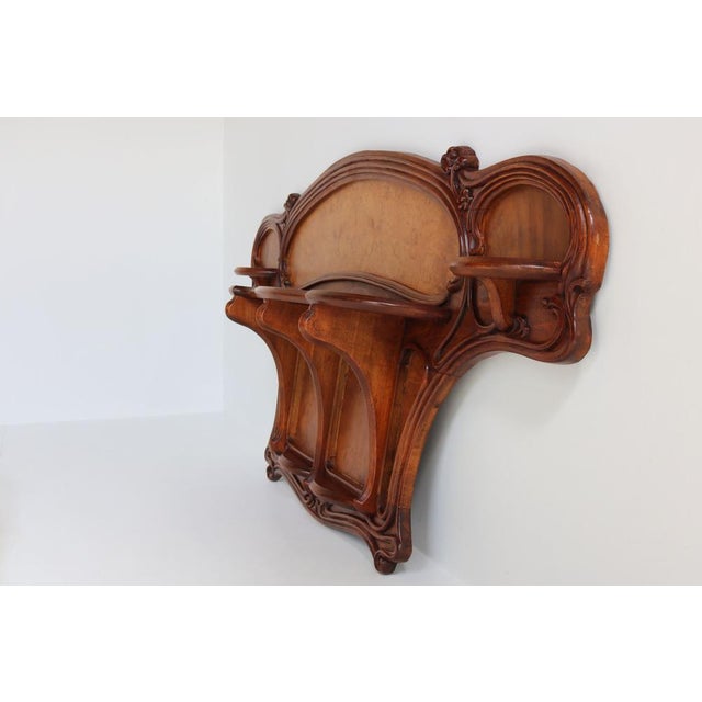 1900 - 1909 Antique French Art Nouveau Carved Wall Shelf by Louis Majorelle, 1900 For Sale - Image 5 of 17